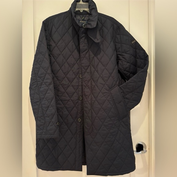 New RL Polo Men's Lightweight Quilted Nylon Coat in Navy, M